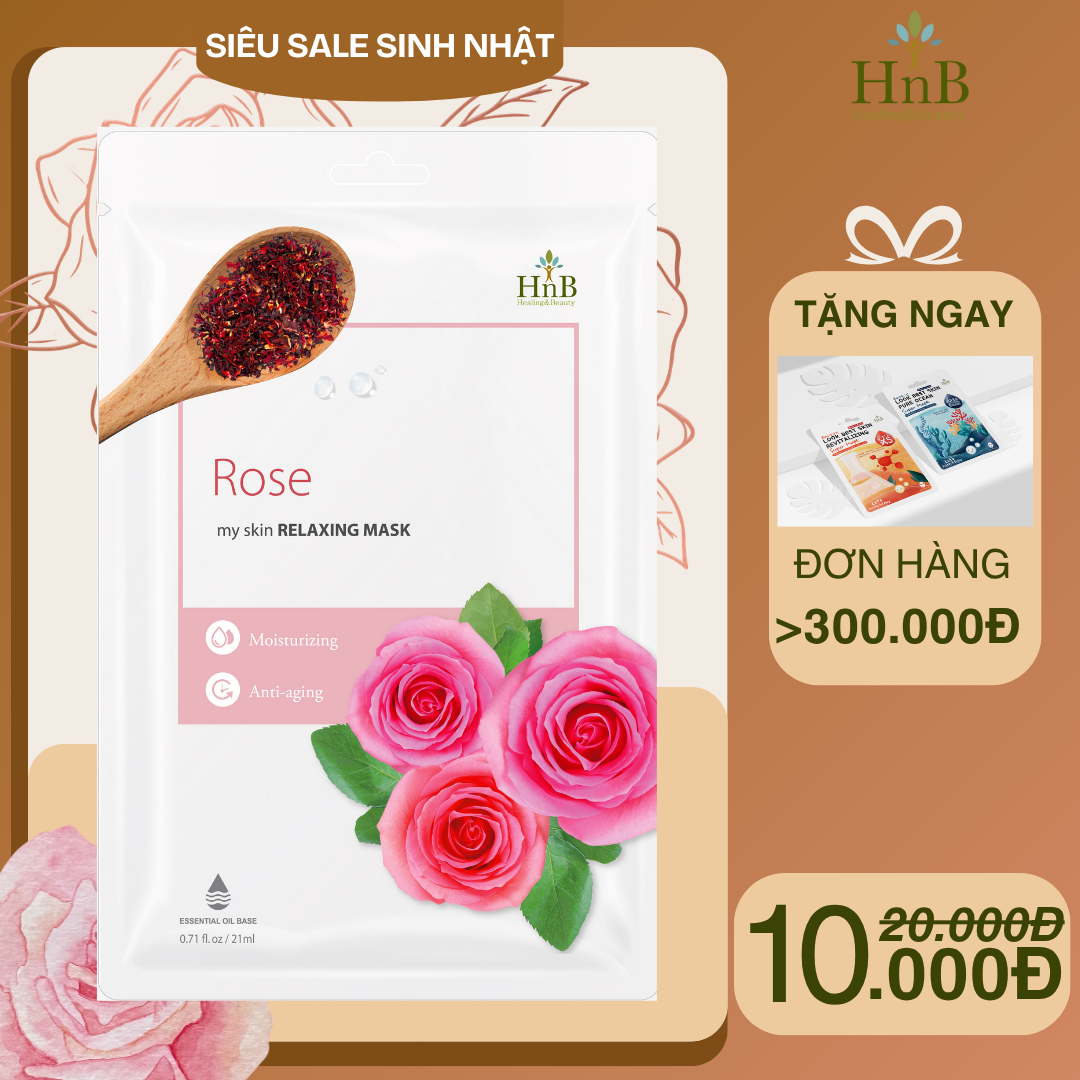[SIÊU SALE SINH NHẬT] Mặt nạ dưỡng da Hoa Hồng [HNB My Skin Relaxing Mask - Rose]