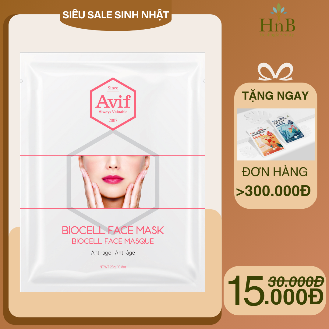 [SIÊU SALE SINH NHẬT] Mặt nạ Biocell dưỡng da chống lão hóa [Avif Biocell Face Mask Anti-Age]