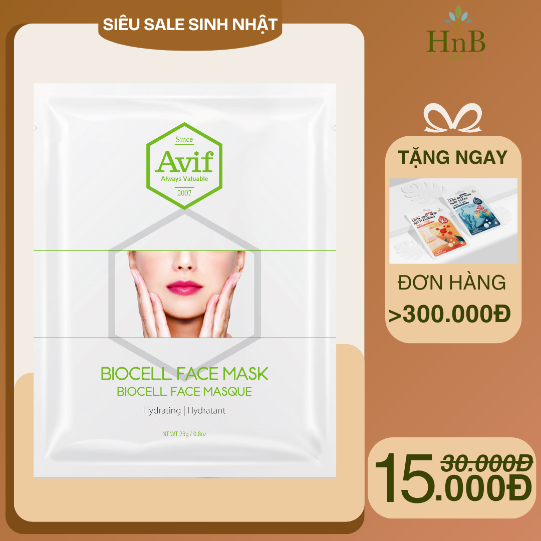 [SIÊU SALE SINH NHẬT] Mặt nạ Biocell dưỡng ẩm da [Avif Biocell Face Mask Hydrating]