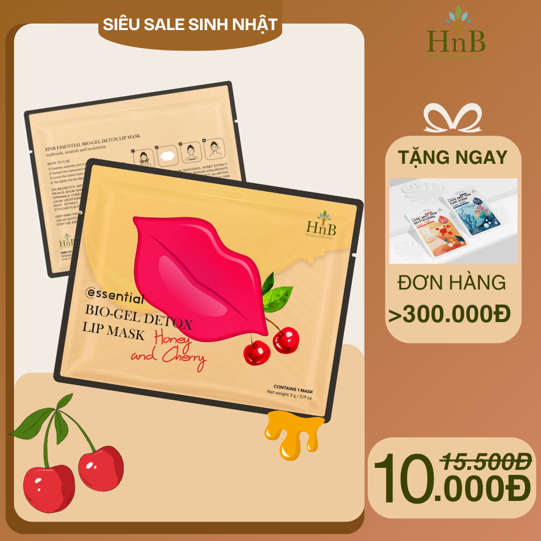 [SIÊU SALE SINH NHẬT] Mặt Nạ Dưỡng Môi [HNB Essential Bio-Gel Detox Lip Mask]