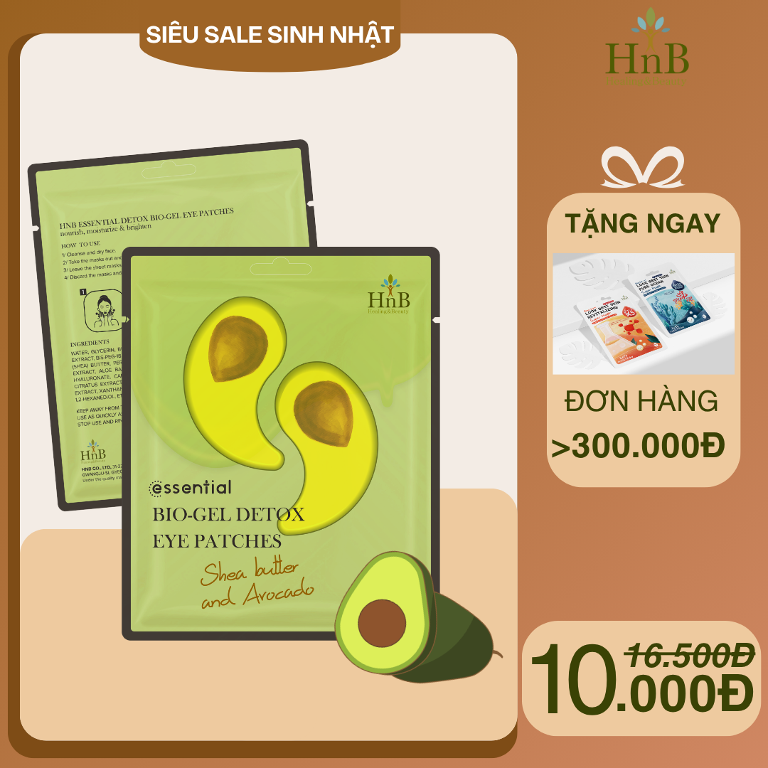 [SIÊU SALE SINH NHẬT] Mặt Nạ Dưỡng Da Vùng Mắt [HNB Essential Bio-Gel Detox Eye Patches]