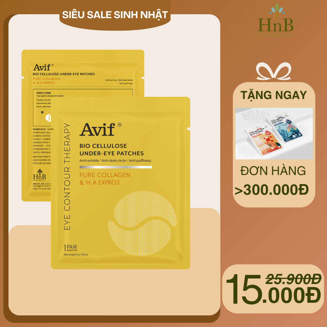 [SIÊU SALE SINH NHẬT] Mặt Nạ Dưỡng Da Vùng Mắt [Avif Bio Cellulose Under-Eye Patches]