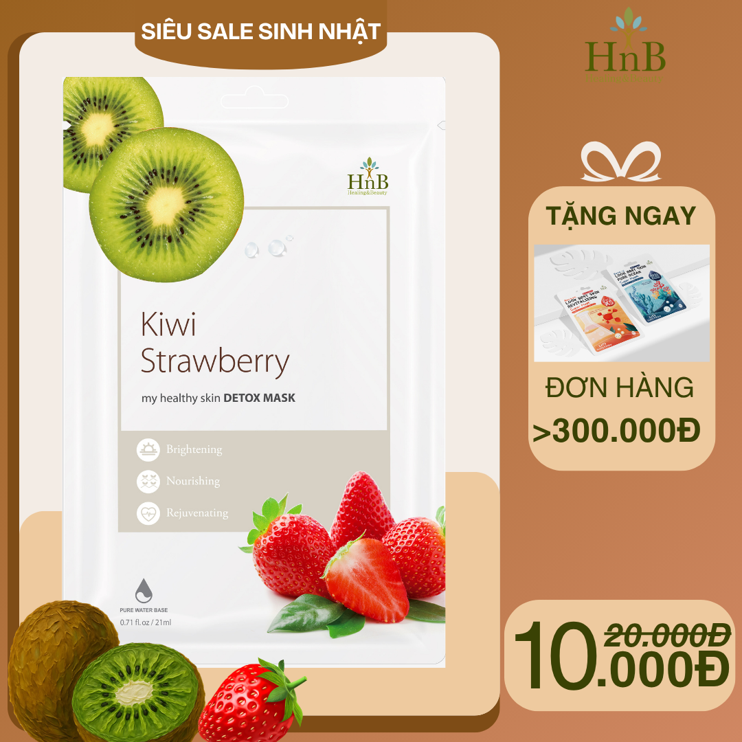 [SIÊU SALE SINH NHẬT] Mặt nạ dưỡng da Dâu Tây & Kiwi [HNB My Healthy Skin Detox Mask - Kiwi Strawberry]