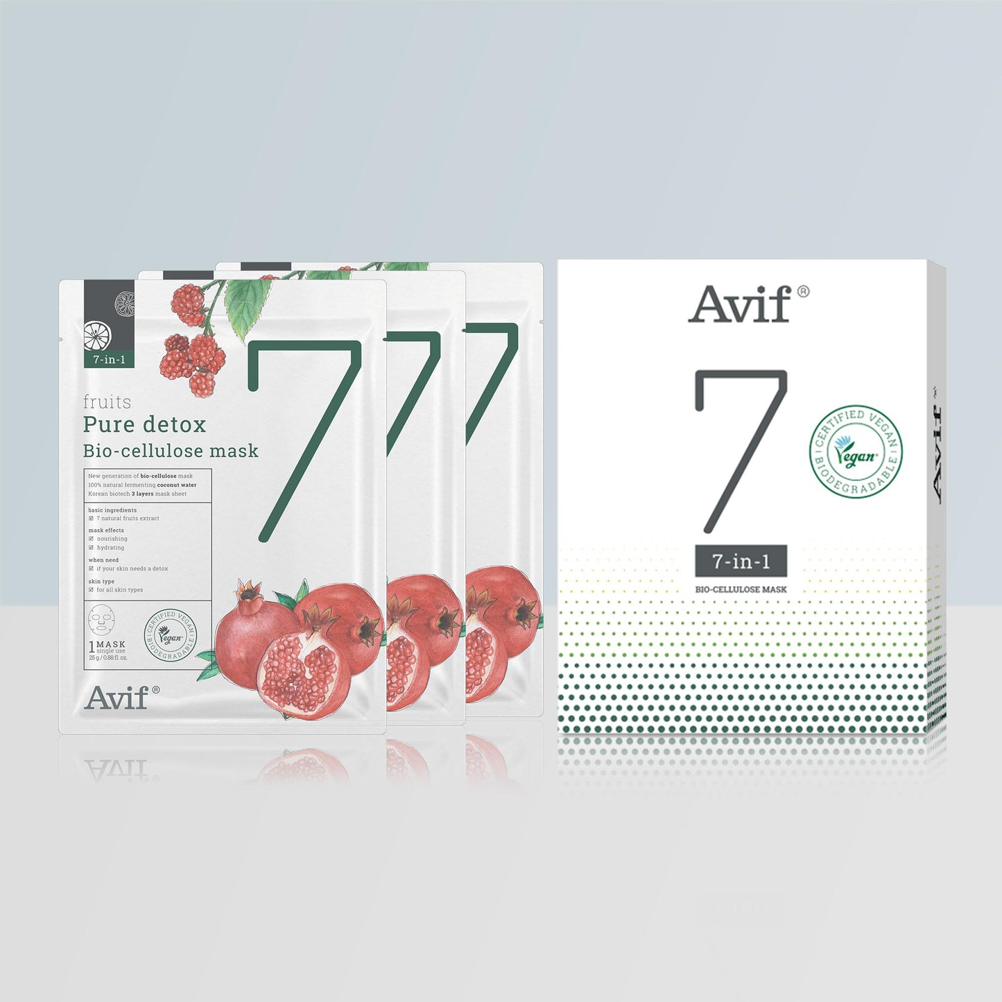 SIÊU SALE [MUA 10 TẶNG 10] Set 10 miếng mặt nạ nuôi dưỡng & cấp ẩm chuyên sâu [Avif 7-in-1 Fruit Pure Detox Bio-cellulose Mask]