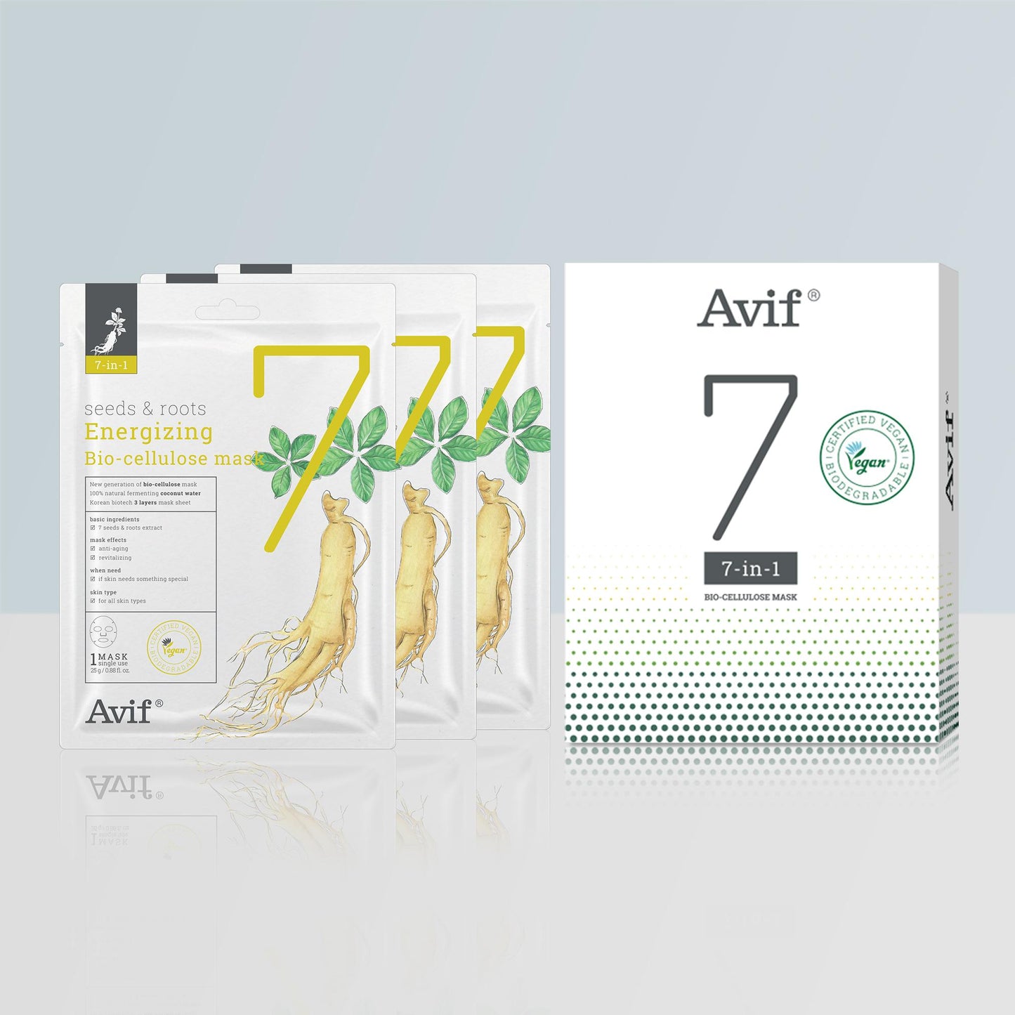 SIÊU SALE [MUA 10 TẶNG 10] Set 10 miếng mặt nạ giam lão hóa & tái tạo da [Avif 7-in-1 See & Root Energizing Bio-cellulose Mask]