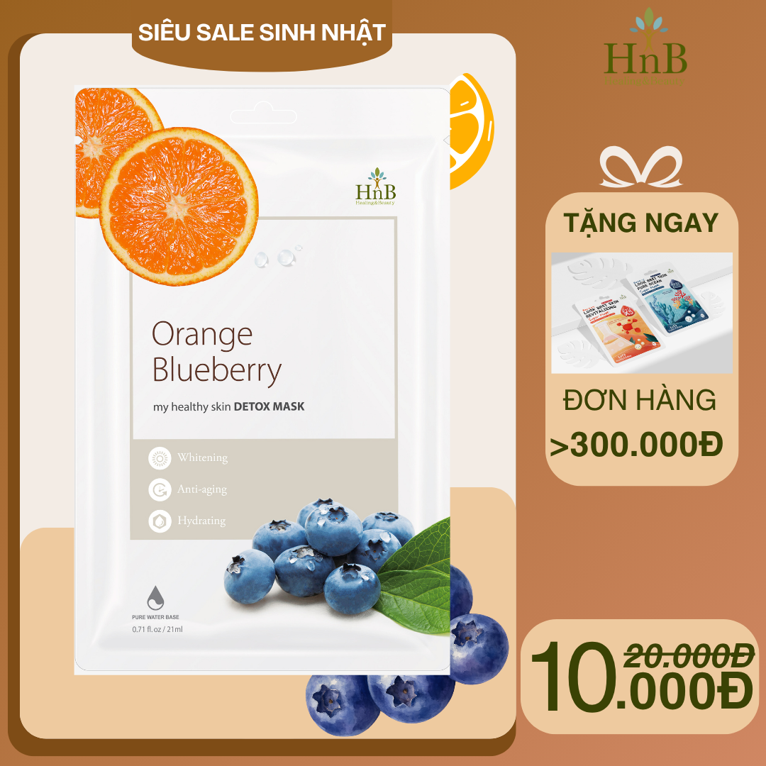 [SIÊU SALE SINH NHẬT] Mặt nạ dưỡng da Việt Quất & Cam Tươi [HNB My Healthy Skin Detox Mask - Orange Blueberry]