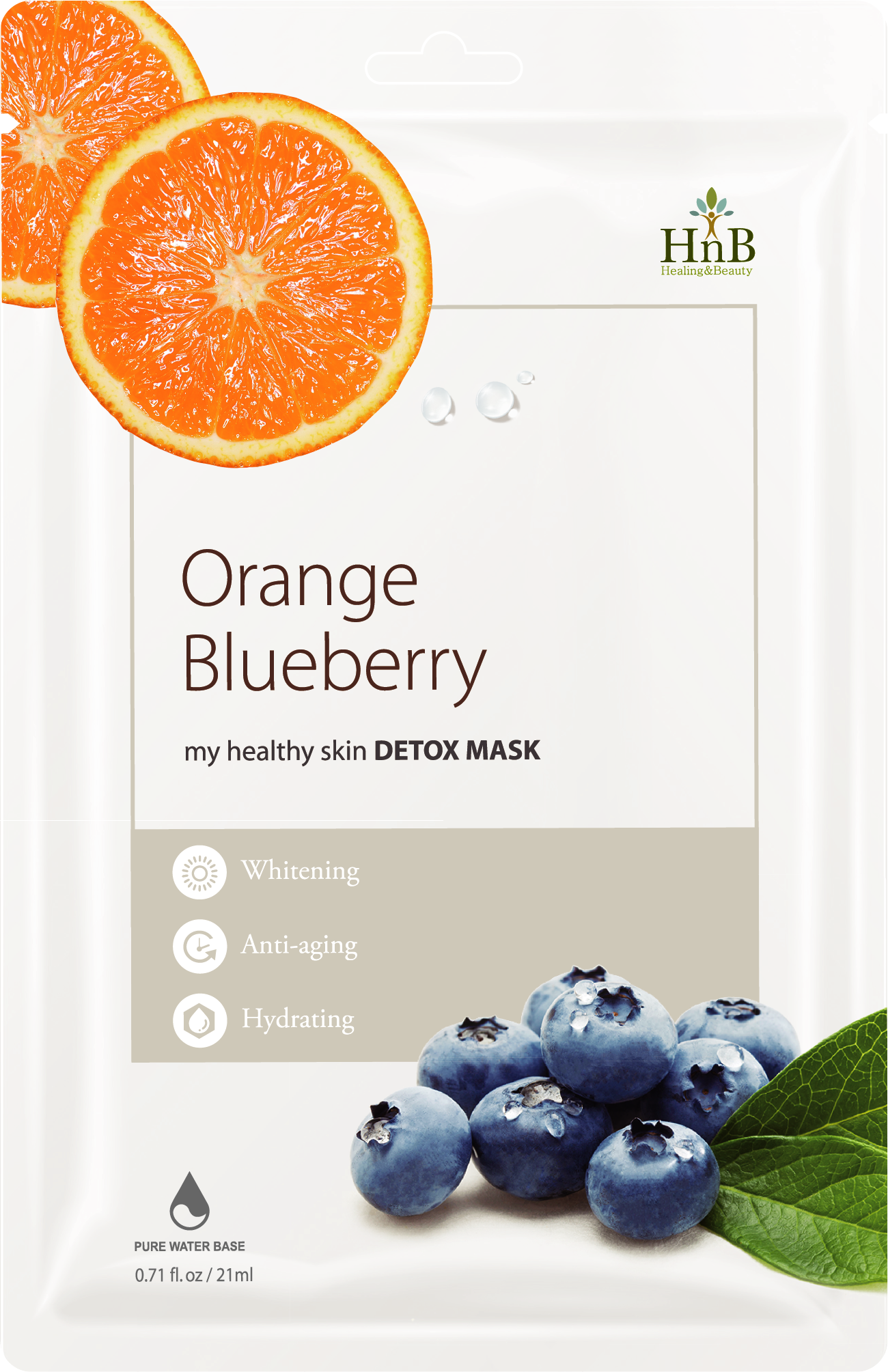 Mặt nạ dưỡng da Việt Quất & Cam Tươi [HNB My Healthy Skin Detox Mask - Orange Blueberry]