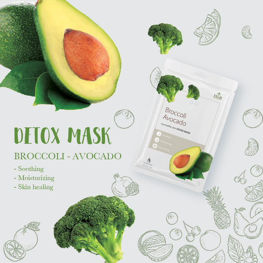 Mặt nạ dưỡng da Bông Cải Xanh & Bơ Tươi [HNB My Healthy Skin Detox Mask - Broccoli Avocado]