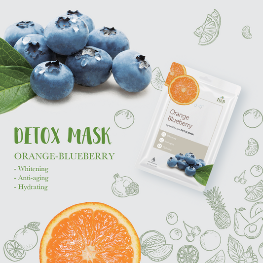 Mặt nạ dưỡng da Việt Quất & Cam Tươi [HNB My Healthy Skin Detox Mask - Orange Blueberry]