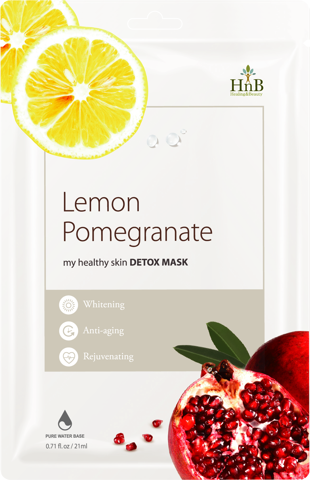 Mặt nạ dưỡng da Lựu đỏ & chanh tây [HNB My Healthy Skin Detox Mask - Lemon Pomegranate]