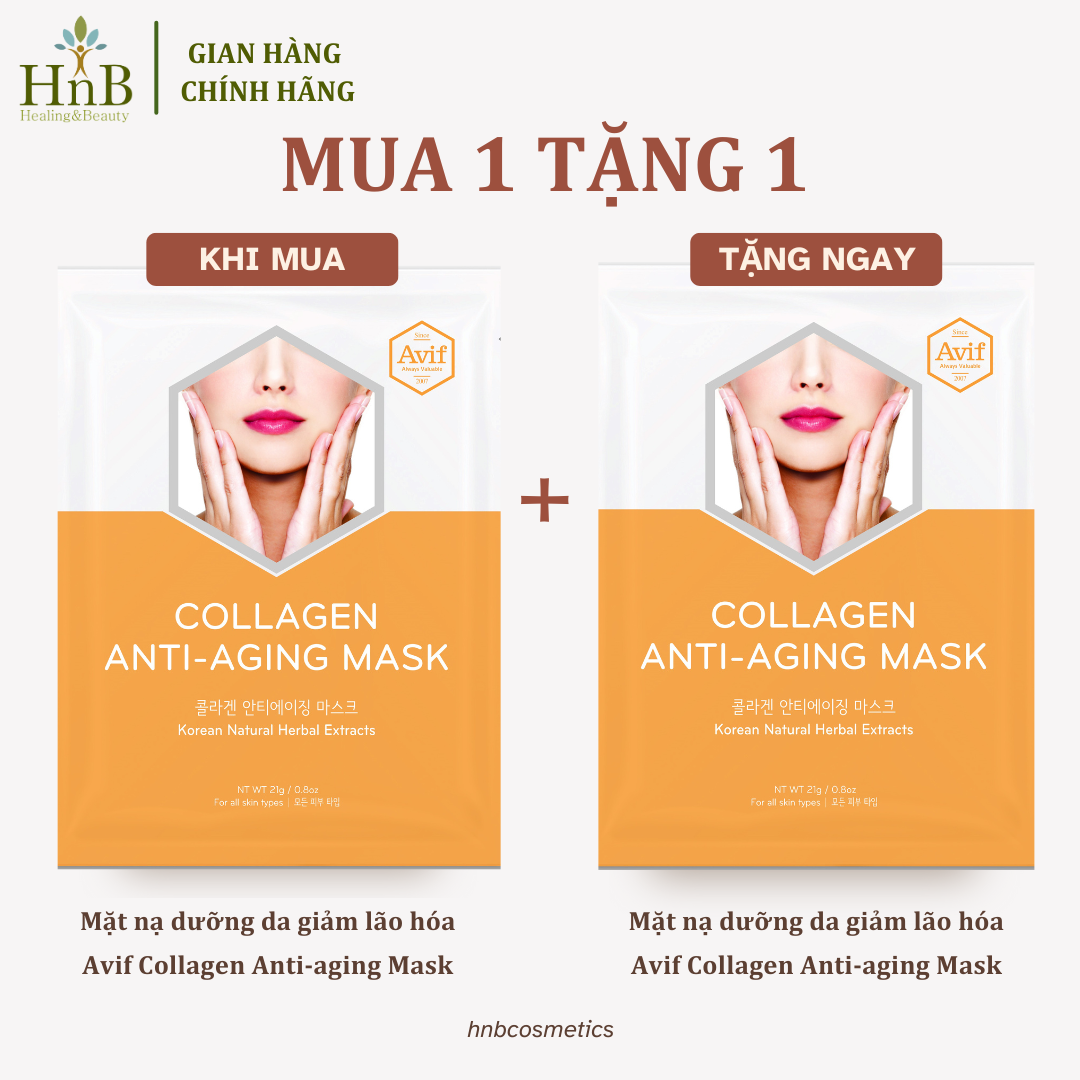 [Mua 1 Tặng 1] Mặt Nạ Dưỡng Da Giảm Lão Hóa - Avif Collagen Anti-Aging Mask