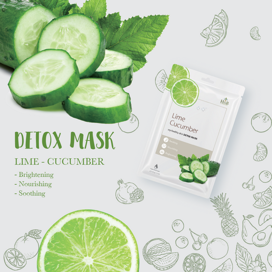 Mặt nạ dưỡng da Dưa Leo & Chanh Tươi [HNB My Healthy Skin Detox Mask - Lime Cucumber]
