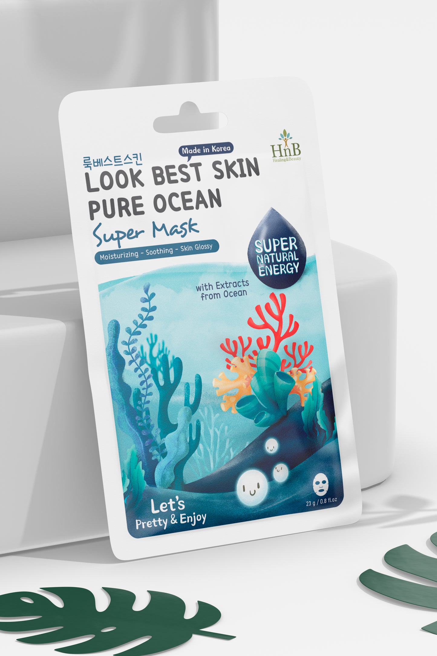 [MUA 1 TẶNG 1] Mặt nạ Cấp ẩm - Làm dịu & Căng bóng da [HnB Look Best Skin Pure Ocean Super Mask]