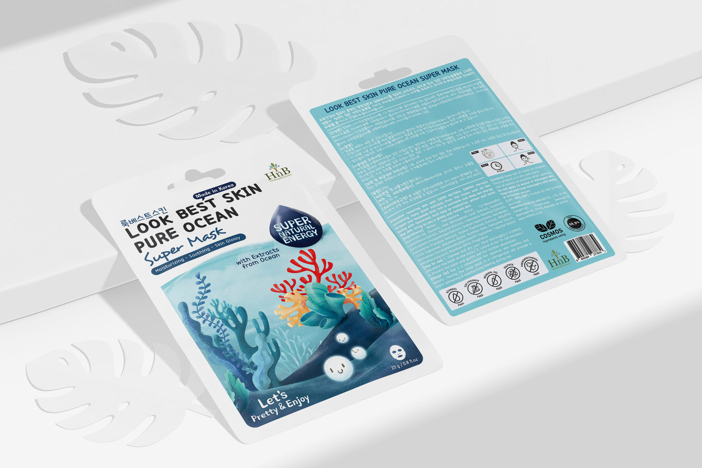 [MUA 1 TẶNG 1] Mặt nạ Cấp ẩm - Làm dịu & Căng bóng da [HnB Look Best Skin Pure Ocean Super Mask]