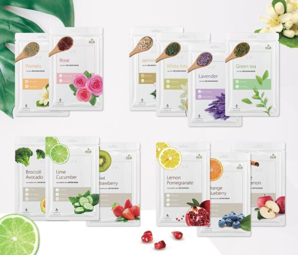 Set 12 Miếng Nạ Dưỡng Da [HNB My Healthy Skin Detox Mask & HNB My Skin Relaxing Mask]