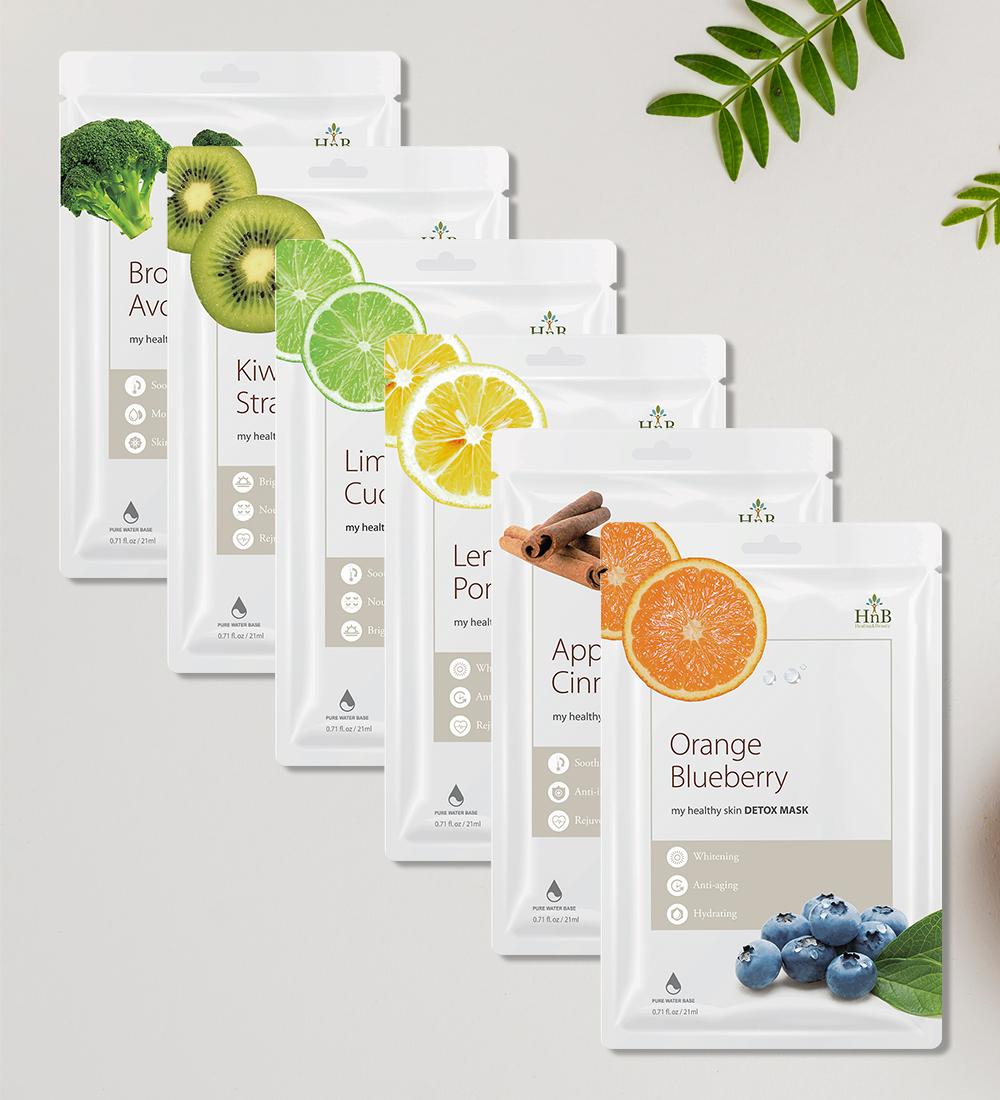 Set 12 Miếng Nạ Dưỡng Da [HNB My Healthy Skin Detox Mask & HNB My Skin Relaxing Mask]
