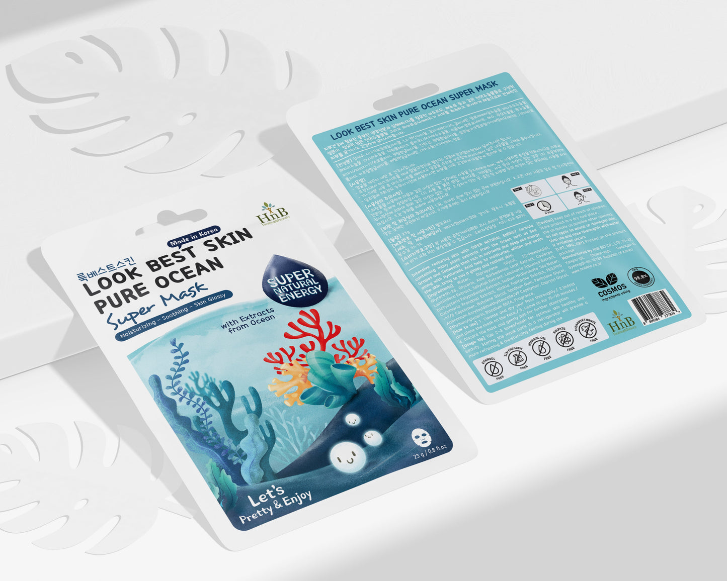 SIÊU SALE [MUA 10 TẶNG 10] Set 10 miếng mặt nạ Cấp ẩm - Làm Dịu & Căng Bóng Da [HnB Look Best Skin Pure Ocean Super Mask